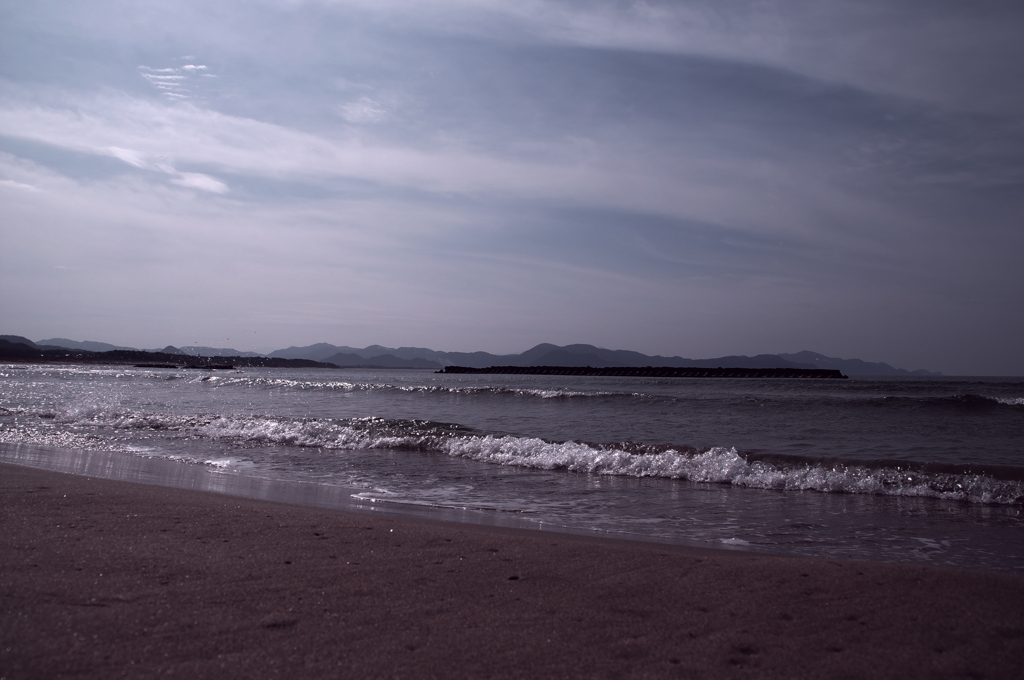 近くの浜辺にて