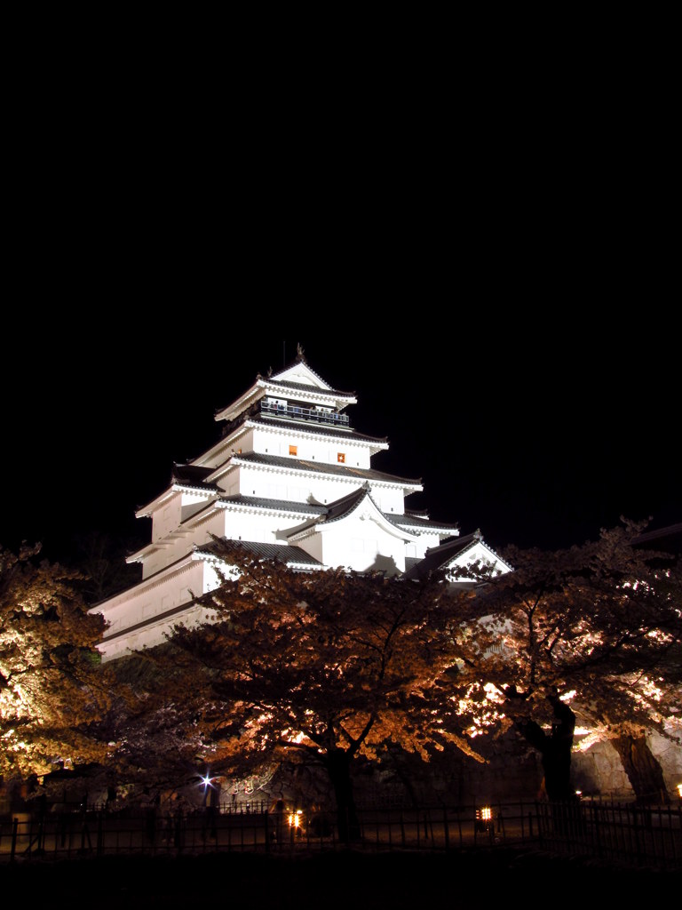 鶴ヶ城の夜桜