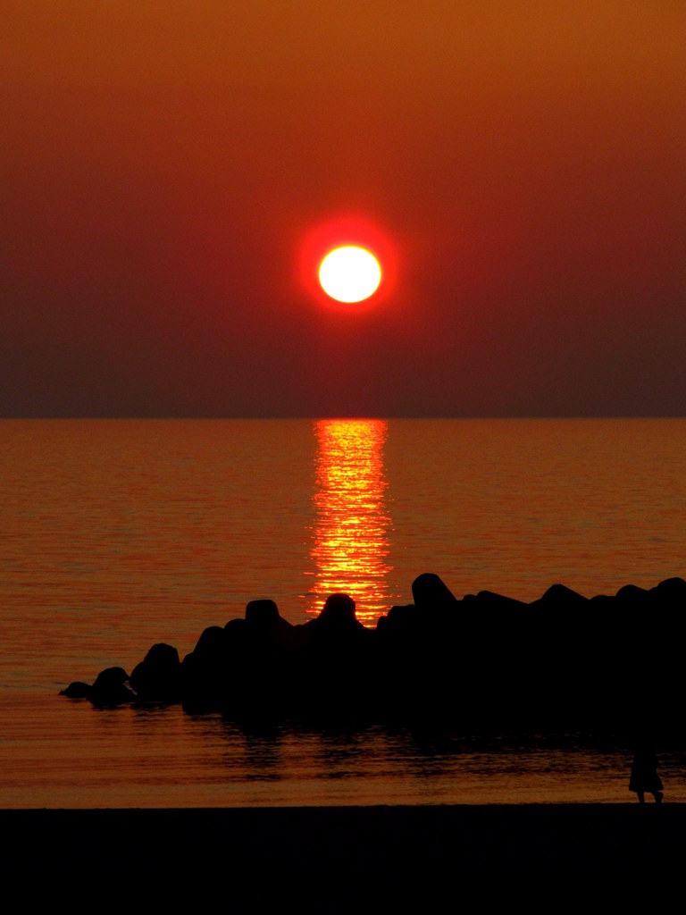 湯野浜海岸の夕日