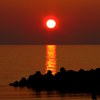 湯野浜海岸の夕日