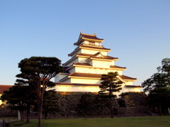 早朝の鶴ヶ城