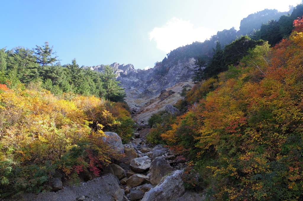 荒荒しい山肌