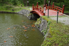 大沼浮島神社　・鵲橋　(かささぎばし)