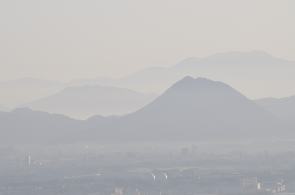 朝霧の近江富士