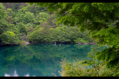 五色沼：青の湖面