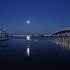 中秋の名月と琵琶湖