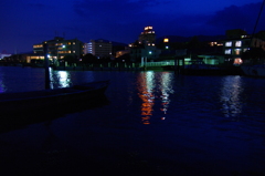 琵琶湖　夜の港