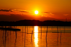霞ヶ浦の夕景
