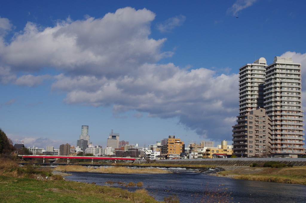 河川敷から　