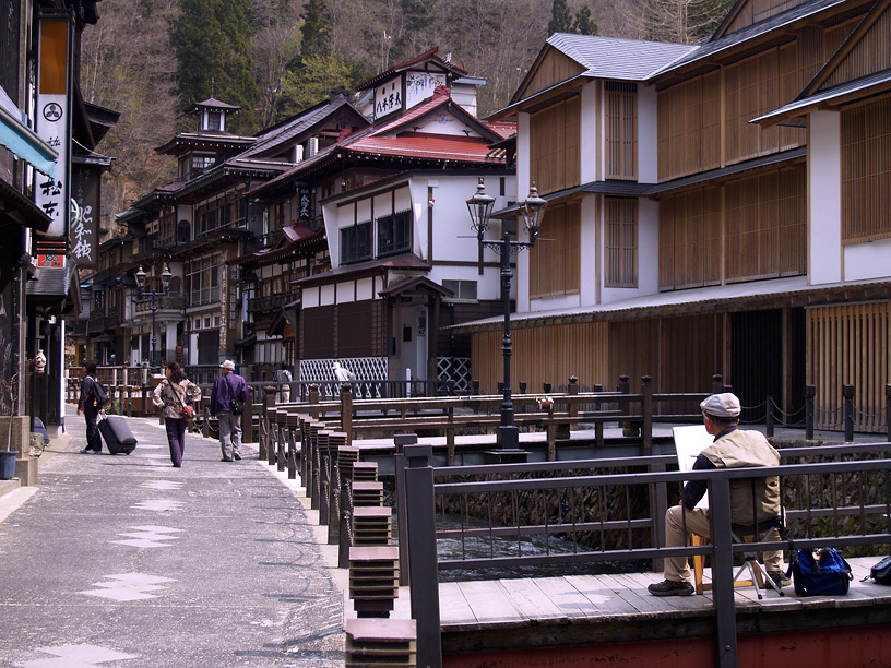銀山温泉にて