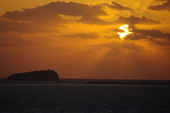 福岡県　志賀島の夕日