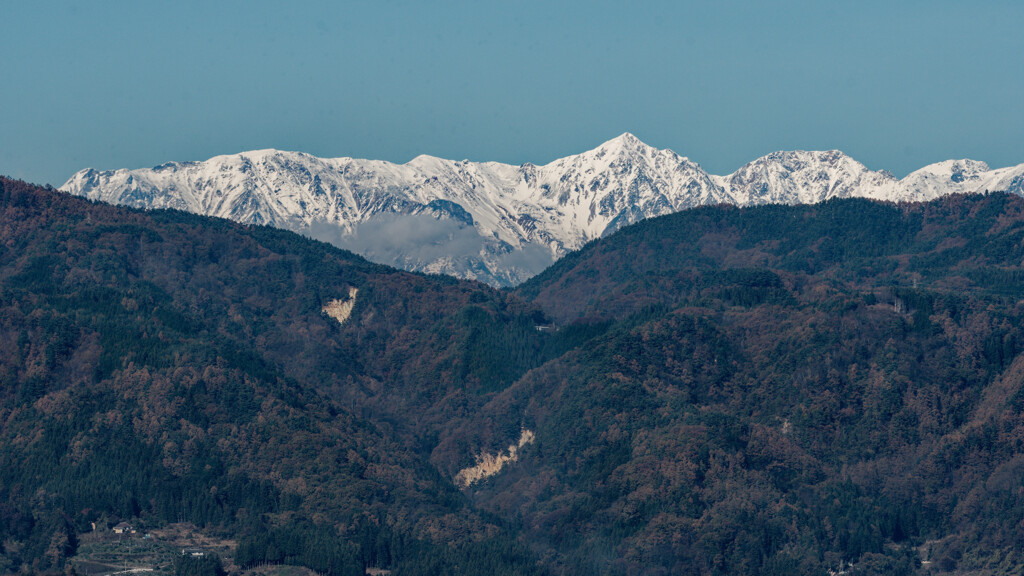 白馬三山が見えた