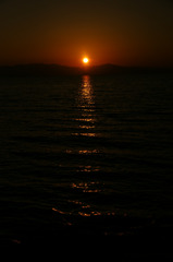 琵琶湖に沈む夕陽