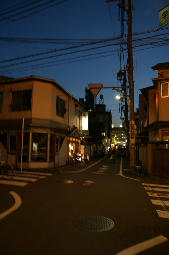 夕方と十字路
