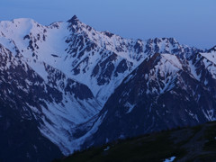 朝の槍ヶ岳