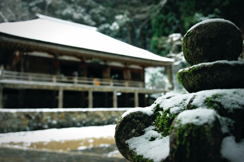 ++古寺と苔と雪++