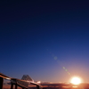 夕日を浴びて