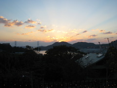 長崎　グラバー園から見る夕陽