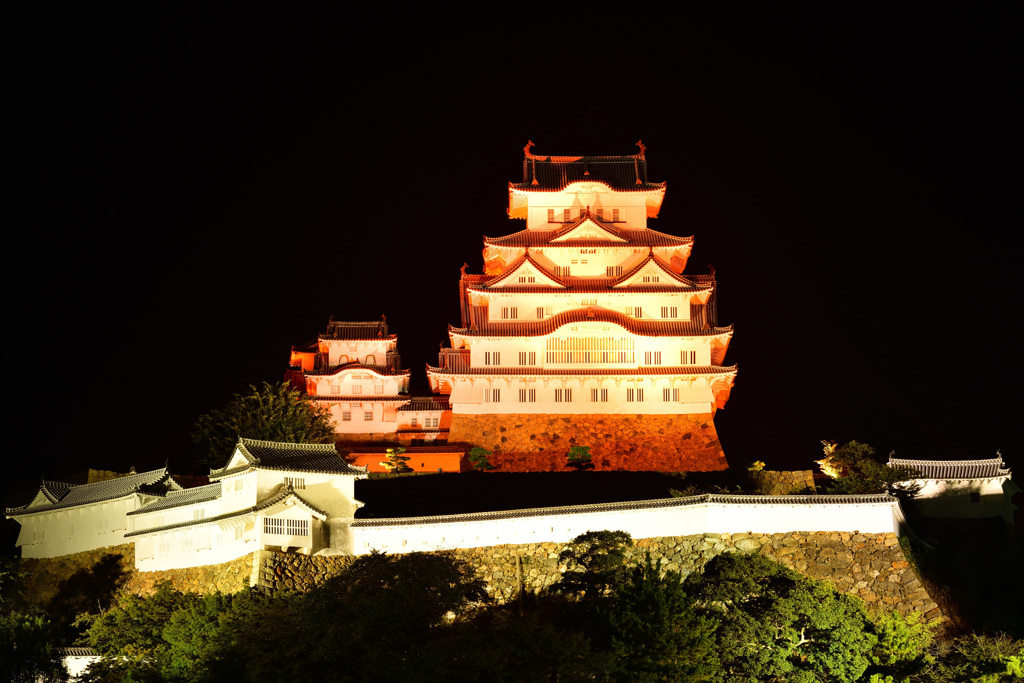 オレンジ色の姫路城 4