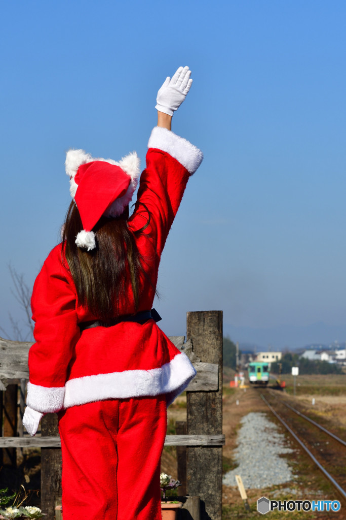 サンタ駅長のお見送り♪