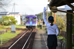 法華口駅のお見送り '14秋