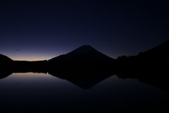 日の出前：精進湖