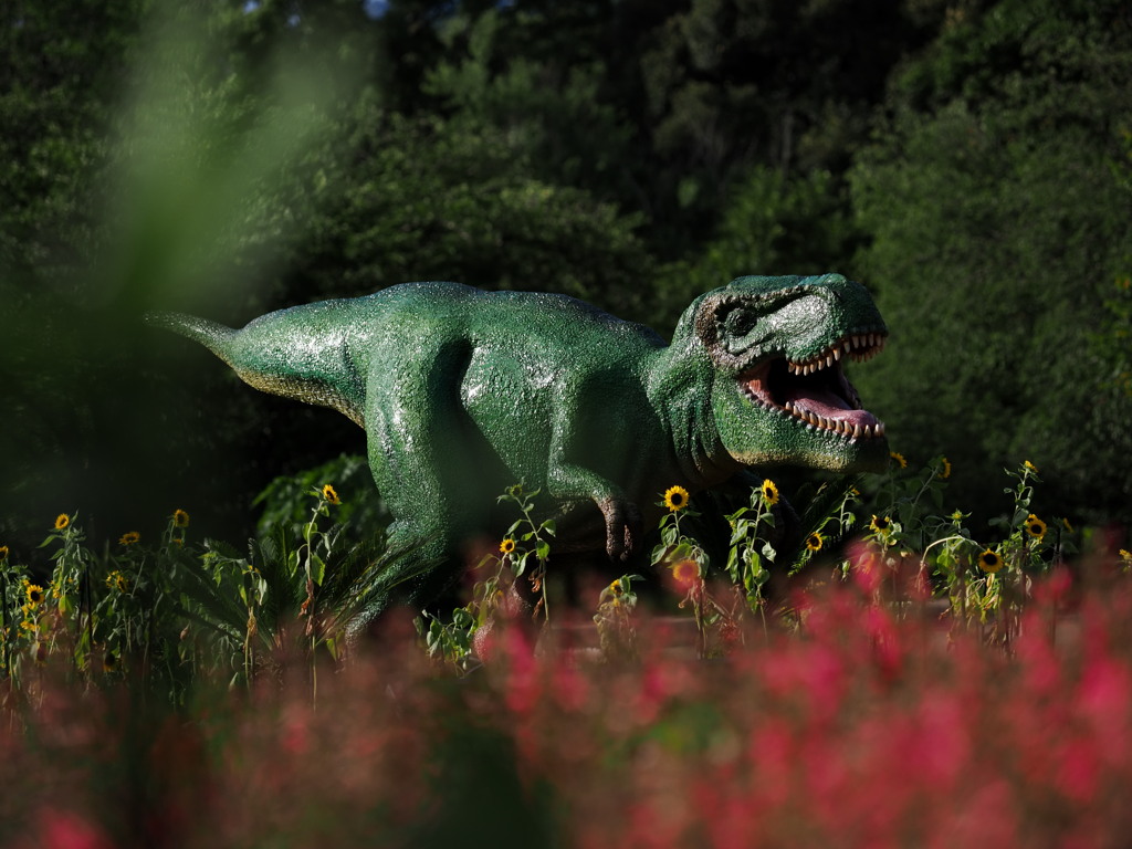 植物園の恐竜