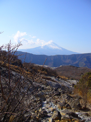 箱根大湧谷から見た富士山