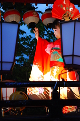 地元のお祭りで。