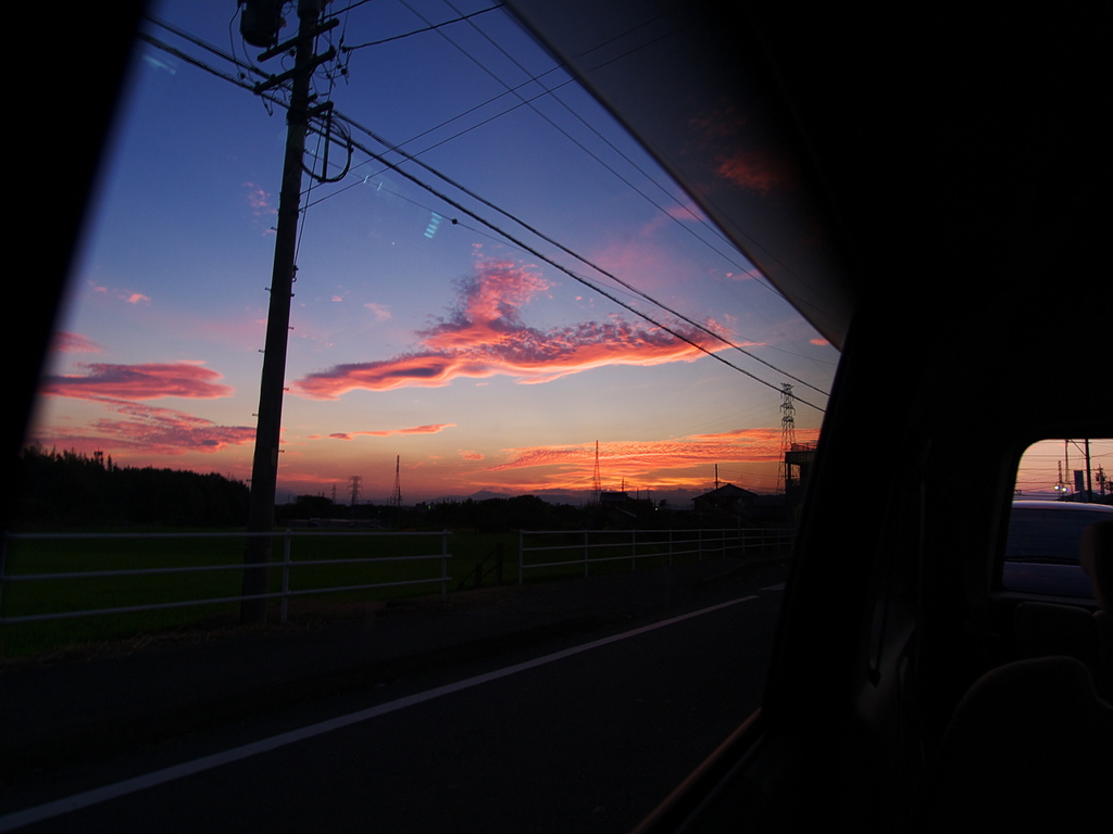 車窓より・夕焼け