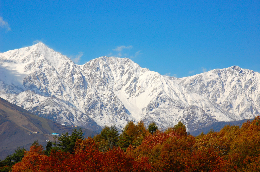 新雪の白馬三山