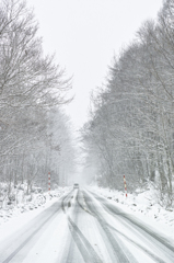 Snow-covered road