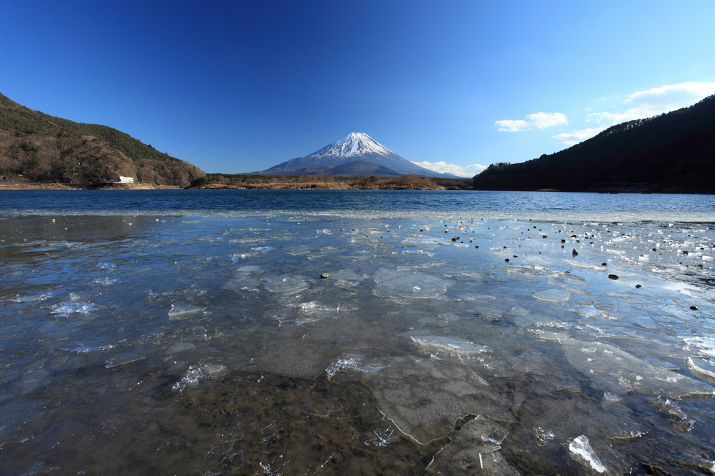 薄氷と富士