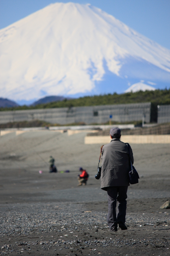 富士山とカメラマン