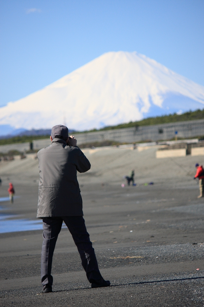 富士山とカメラマン