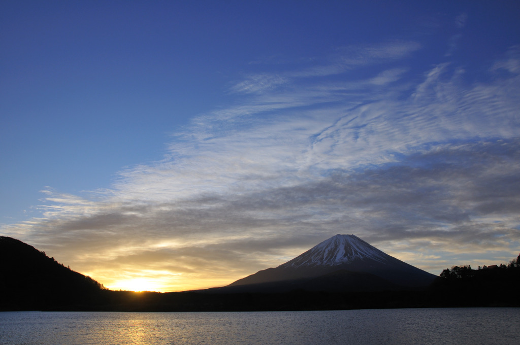 精進湖にて