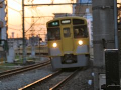 夕方、秋の西武新宿線