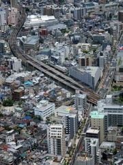 眼下に見下ろす駅