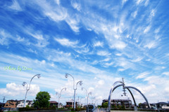 公園橋と空と雲