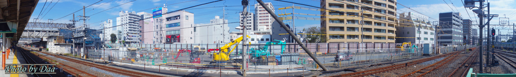 春日部駅高架化工事中