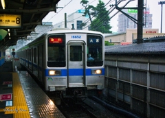 雨の中の急行