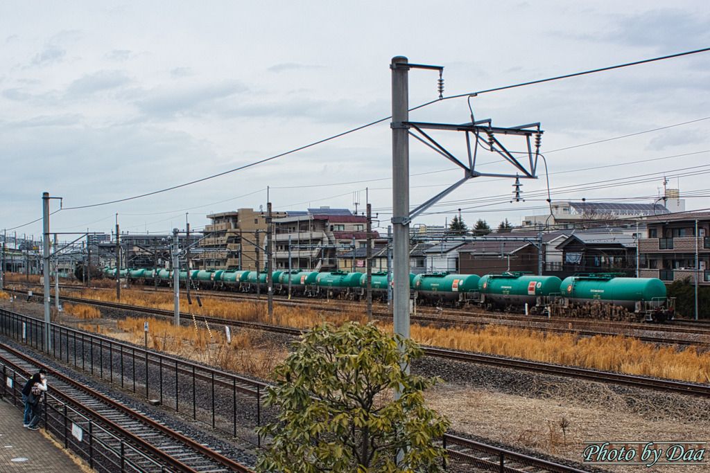 貨物列車を眺める