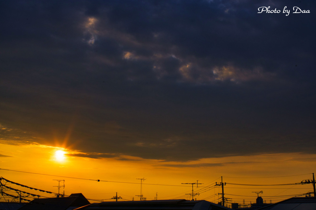 雲から出た夕日　Ⅰ