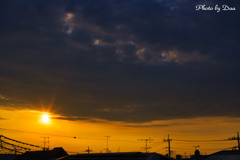 雲から出た夕日　Ⅰ