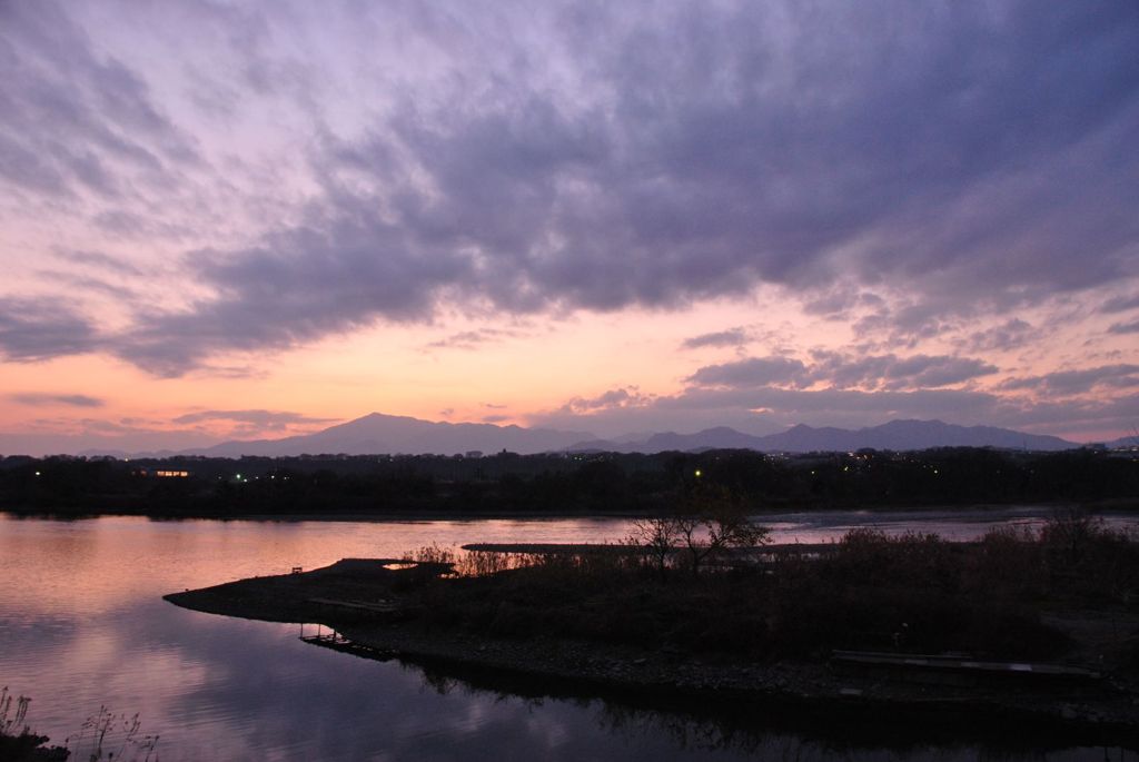 相模川の夕日２