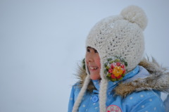 雪遊び、楽しい。