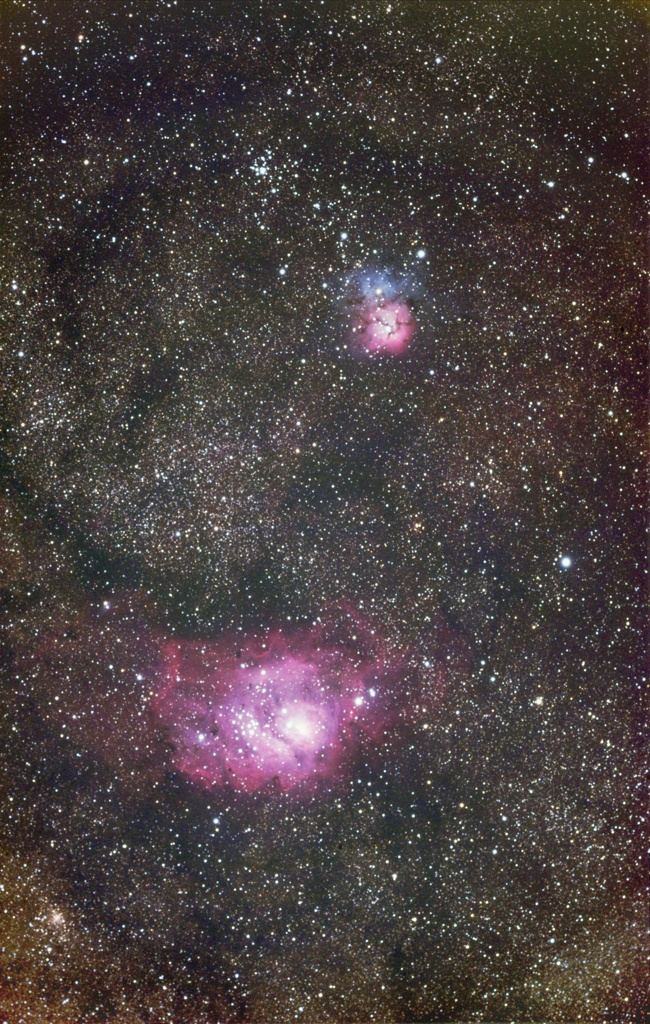 光害地で撮る天体―M20・M8