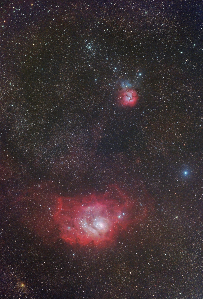 光害地で撮る天体―三裂星雲・干潟星雲