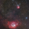 光害地で撮る天体―三裂星雲・干潟星雲