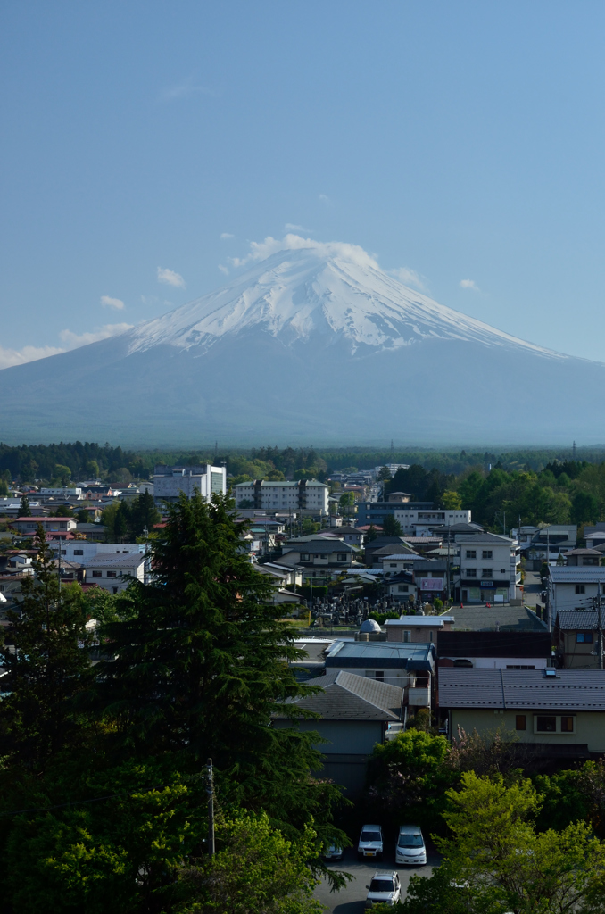 富士山駅からみた富士山